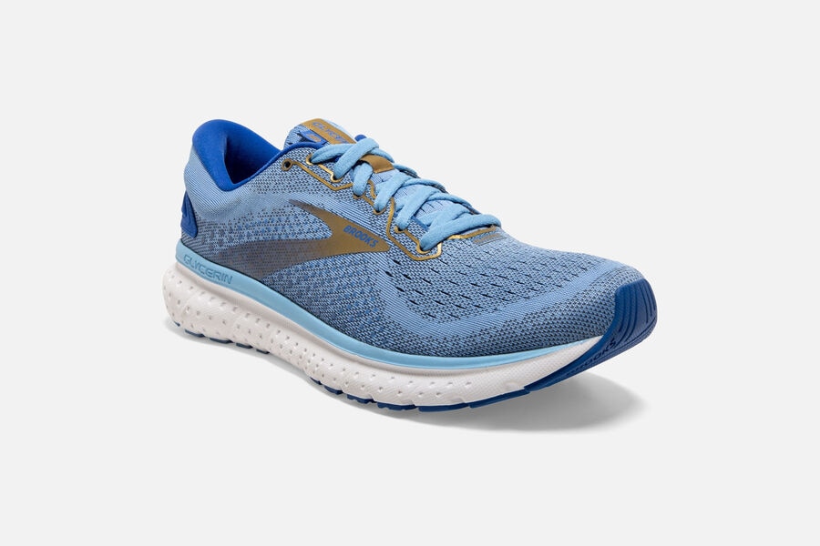 Brooks Glycerin 18 Road Running Shoes Womens Blue/Gold 504829-UXP